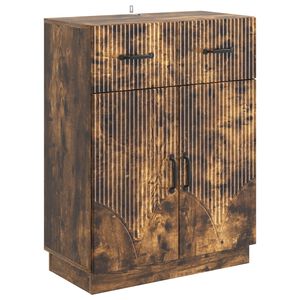 vidaXL Serviesskap med skuff R&oslash;kt Eik 66 x 34,5 x 87 cm Konstruert tre
