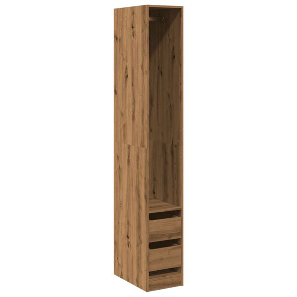 vidaXL Garderobe artisan eik 30x50x200 cm konstruert tre