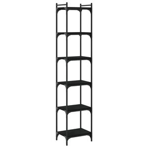 vidaXL Bokhylle 6 etasjer svart 40x30x188 cm konstruert tre