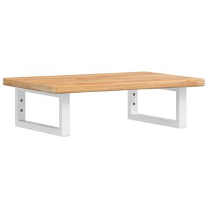 vidaXL Servanthylle veggmontert stål og heltre eik