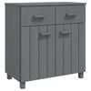 vidaXL Skjenk HAMAR m&oslash;rkegr&aring; 79x40x80 cm heltre furu