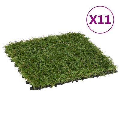 vidaXL Kunstige gressmatter 11 stk grønn 30x30 cm