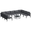 vidaXL Hagesofa Set 10 stk. Svart St&aring;l