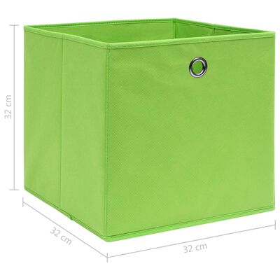 vidaXL Oppbevaringsbokser 10 stk grønn 32x32x32 cm stoff