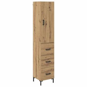 vidaXL H&oslash;yskap med skuff Artisan Eik 69,5 x 34 x 180 cm Konstruert tre