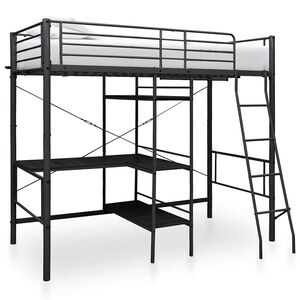 vidaXL K&oslash;yeseng med bord ramme svart metall 90x200 cm