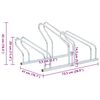vidaXL Sykkelstativ for 3 sykler gulv frittst&aring;ende galvanisert st&aring;l