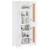 vidaXL Highboard hvit 69,5x34x180 cm konstruert tre