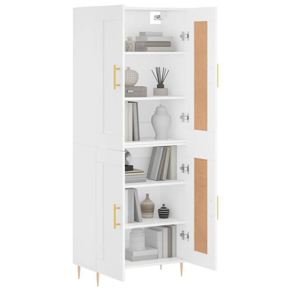 vidaXL Highboard hvit 69,5x34x180 cm konstruert tre