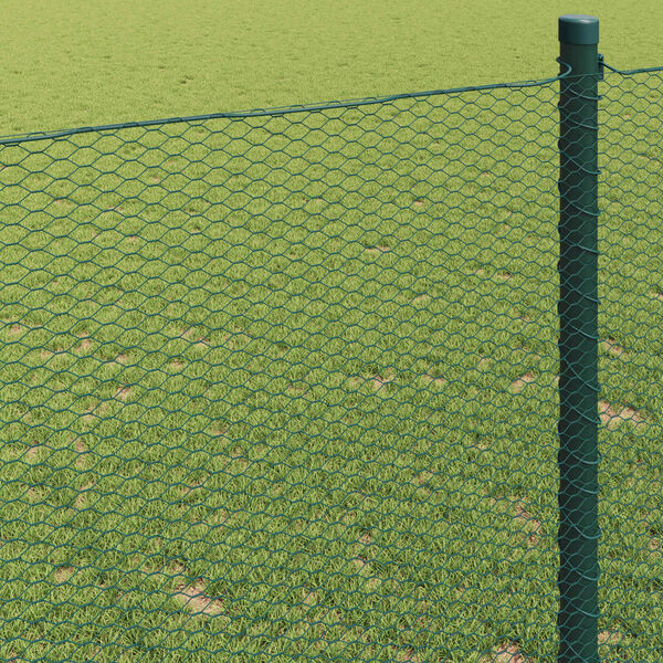 vidaXL Sekskantet gjerde gr&oslash;nn 1,2 x 10 m PVC