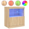vidaXL Skjenk med LED-lys sonoma eik 60x37x67 cm