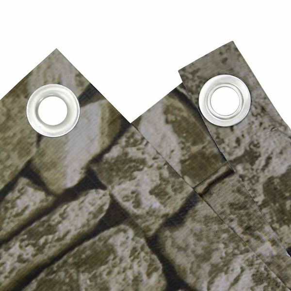 vidaXL Balkongskjerm med steinutseende 700x90 cm PVC