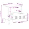 vidaXL Nattbordskap Naturlig 40 x 33 x 46 cm Massiv mango tre