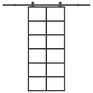 vidaXL Skyved&oslash;r med monteringssett 90x205 cm ESG glass og aluminium