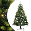 vidaXL Kunstig leddet juletre med 300 LED-lamper gr&oslash;nn 210 cm