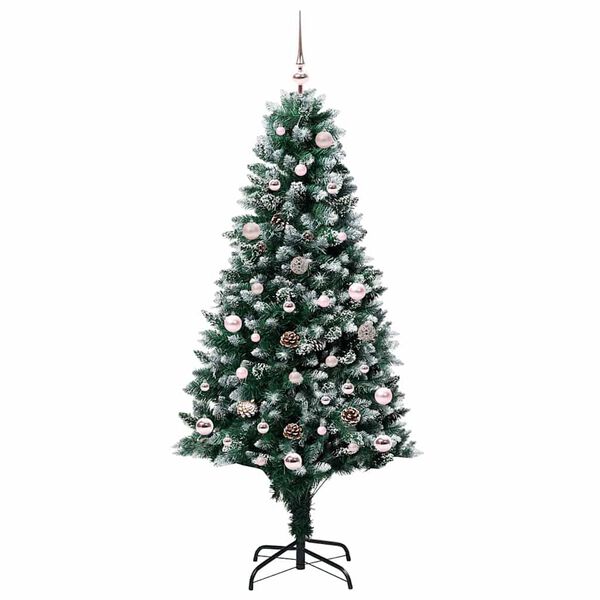 vidaXL Kunstig juletre med 150 LED grønn 150 cm PVC og Stål og Plast
