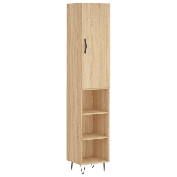 vidaXL Highboard sonoma eik 34,5x34x180 cm konstruert tre