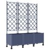vidaXL Hageplanter med espalier og hjul 3 stk. Gr&aring; 120 x 40 x 149 cm