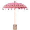vidaXL Balinesisk Parasol 260 Rosa 210-220 cm Bomull og solid tre