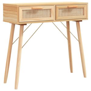vidaXL Konsollbord brun 80x30x75 cm heltre furu og naturrotting