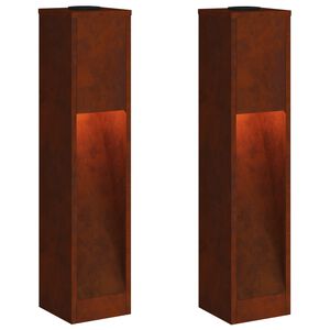 vidaXL Solcelle LED Stibelys 2 stk. Varmhvit 18 x 18 x 80 cm