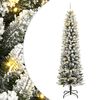 vidaXL Kunstig juletre med 300 LED flokket sn&oslash; slankt 210 cm