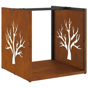 vidaXL Vedstativ 40x40x40 cm oksidert stål