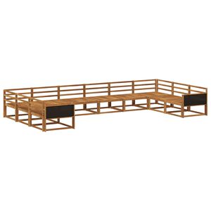 vidaXL Utend&oslash;rs sofa-sett 10 pcs Naturlig Solid akasietre