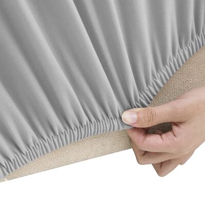 vidaXL 4-seters sofaovertrekk polyester grå