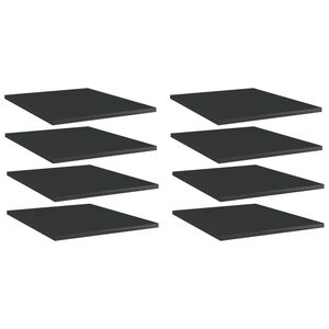 vidaXL Hylleplater 8 stk h&oslash;yglans svart 40x50x1,5 cm konstruert tre