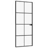 vidaXL Innerd&oslash;r svart 83x201,5 cm herdet glass og aluminium slank