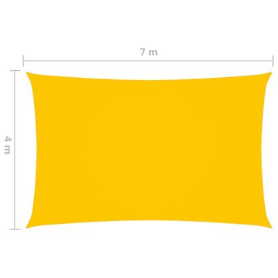 vidaXL Solseil oxfordstoff rektangulær 4x7 m gul