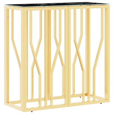 vidaXL Konsollbord gull 70x30x70 cm rustfritt stål og glass