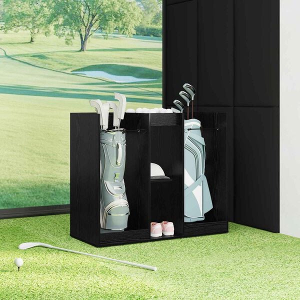 vidaXL Golfskap Ensfarget Svart Eik 102 x 45 x 85,5 cm