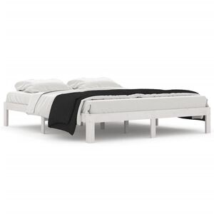vidaXL Sengeramme hvit heltre furu 160x200 cm