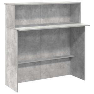 vidaXL Resepsjonspult betonggr&aring; 100x50x103,5 cm konstruert tre