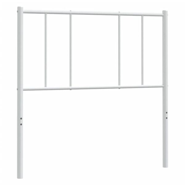 vidaXL Utskiftbar sengegavl i metall hvit 90 cm