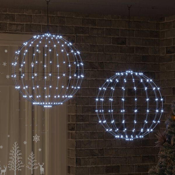 vidaXL Kule med 384 LED 2 pcs Kaldhvit 59,5 x 59,5 x 63 cm Metall