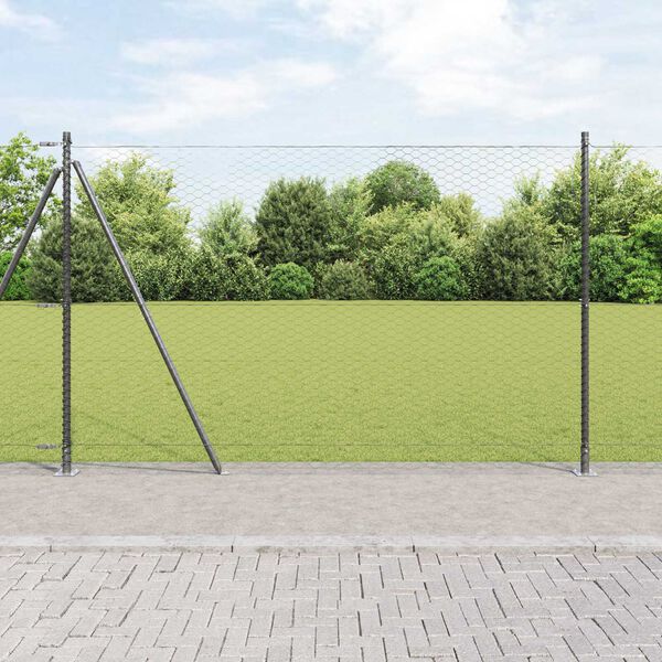 vidaXL Gjerdep&aring;le Gr&aring; 10 x 1,5 m (36 mm mesh) St&aring;l og PVC