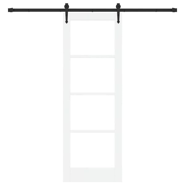 vidaXL Skyved&oslash;r ORKDAL Hvit 73,5 x 211 cm Massivt furutre og glass