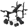 vidaXL Vektbenk med vektstativ, vektstang og manualsett 120 kg