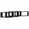 vidaXL Vegghyller 4 stk. Svart Eik 80 x 15 x 26 cm Konstruert tre