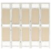 vidaXL Romdeler 5 paneler kremhvit 175x165 cm stoff