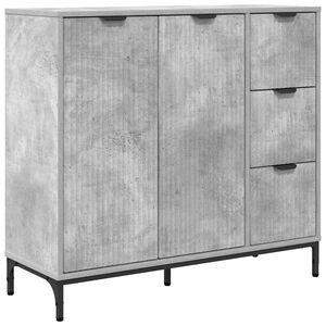 vidaXL Serviesskap Betonggr&aring; 89,5 x 33 x 82 cm Konstruert tre