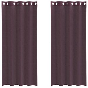 vidaXL Voilegardiner med grommets 2 stk lilla 140x225 cm