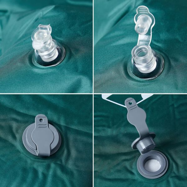 vidaXL Selvoppbl&aring;sende campingmadrass med pute for 1 person gr&oslash;nn