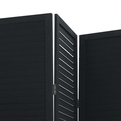 vidaXL Romdeler 3 paneler svart heltre keisertre