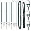 vidaXL Gjerdepunkter 7 pcs grønn Ø32mm 170 cm Galvanisert stål