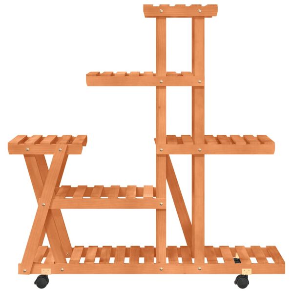 vidaXL Blomsterstativ med hjul 95x25x101 cm heltre gran