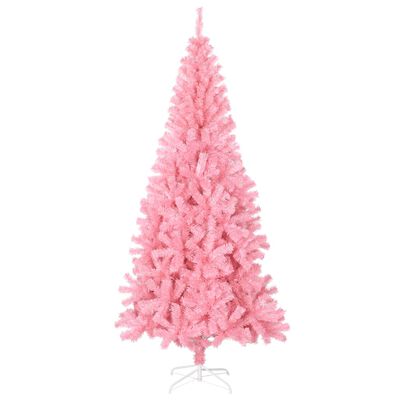 vidaXL Kunstig juletre med stativ rosa 240 cm PVC